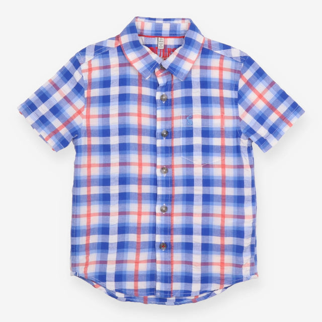 Shirt SS blue check red 
