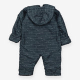 Footless Pramsuit Grey with White Lines 