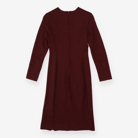 Burgundy sculpted long sleeve contour midi dress