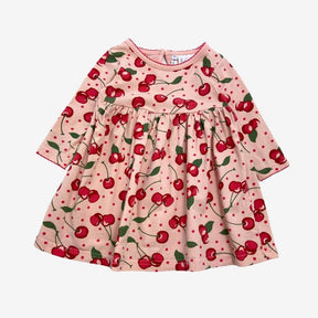 Pink Cherry Print Jersey Dress