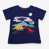T-Shirt Navy Dinosaur Appliques