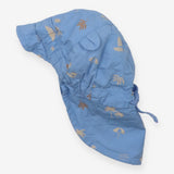 Blue sunhat with ears and beach print