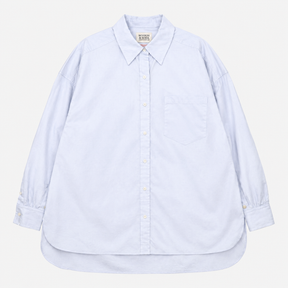Poplin Shirt Pale Blue Cotton Relaxed Fit