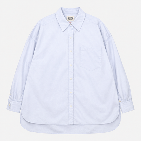 Poplin Shirt Pale Blue Cotton Relaxed Fit