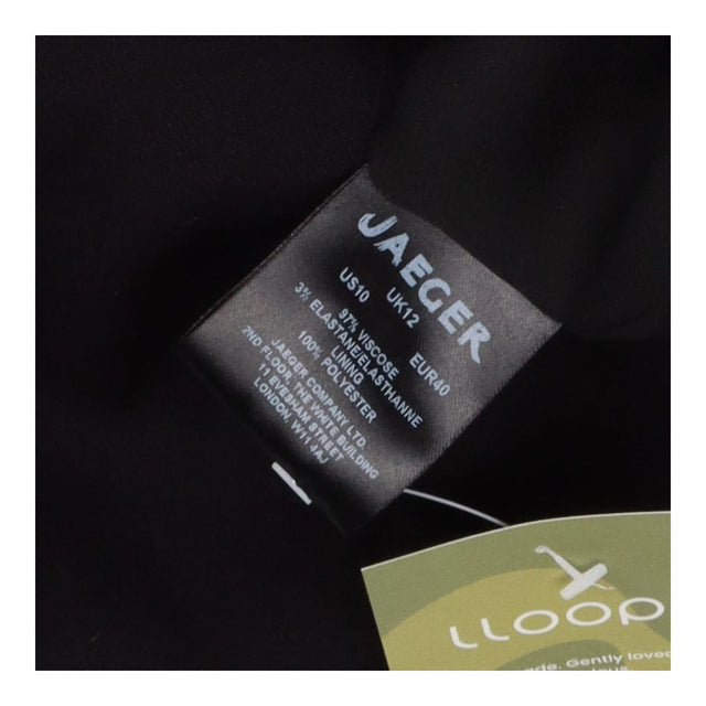 Jaeger Black A‑Line Dress with Yellow Back Zip