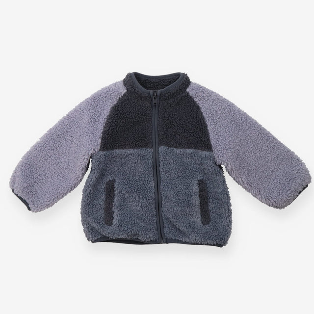 Fleece jacket grey colour block