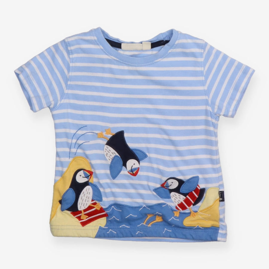 Tee SS blue stripe puffins