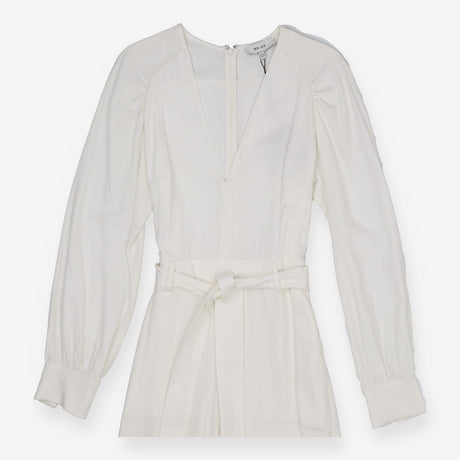 Elsa White Long Sleeve Wide Leg Jumpsuit bridal