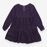 Dress long sleeve cord navy floral