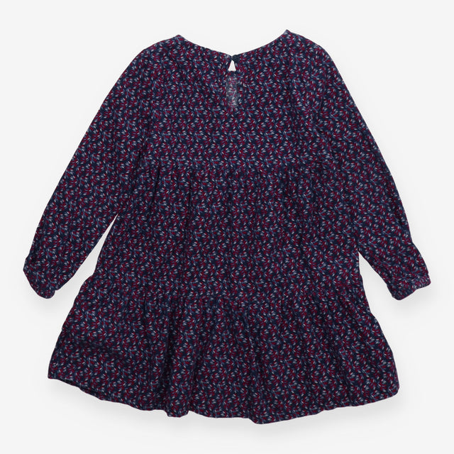 Dress long sleeve cord navy floral