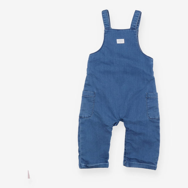 Blue denim dungarees with pockets