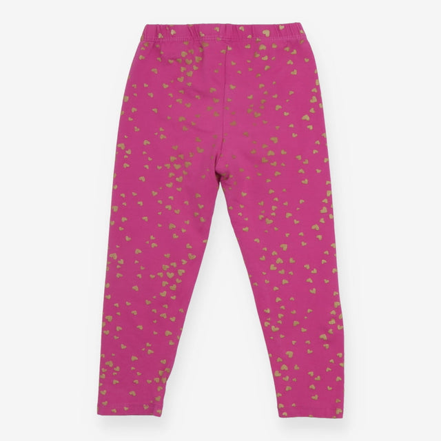 Pink with gold heart leggings