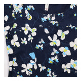 Dress Navy Blue Floral Print Cap Sleeve Scoop Neck