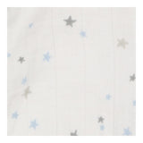 White zip muslin sleepsuit with blue stars