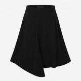 Skirt Black Asymmetric Handkerchief Hem Stretch Mi