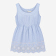 Blue White Stripe 100% Cotton Broderie Anglaise He
