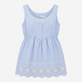 Blue White Stripe 100% Cotton Broderie Anglaise He