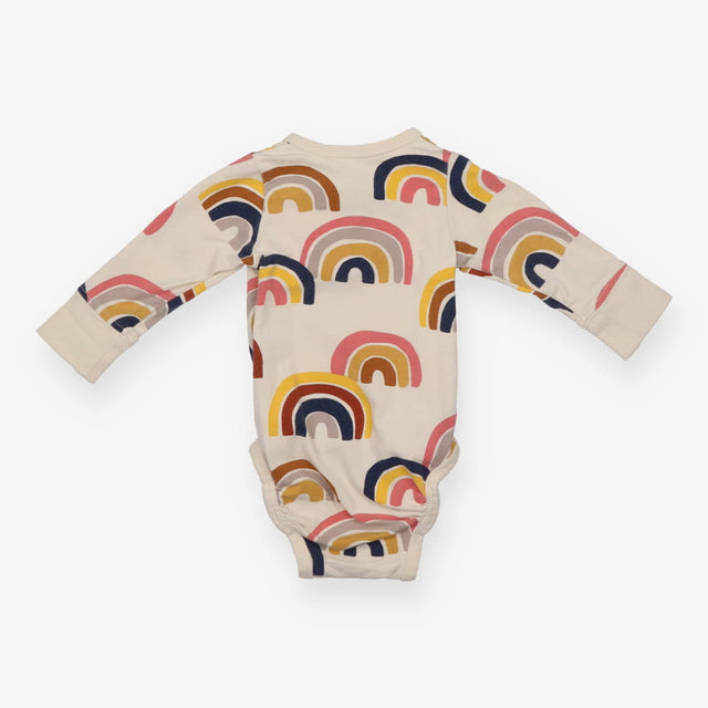 Bodysuit Long Sleeve Cream Rainbow Appliques