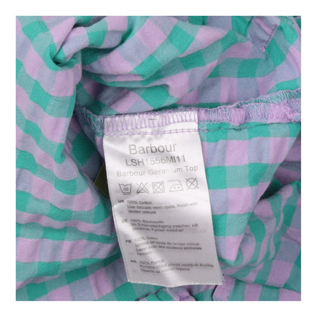 Top Green Gingham Puff Sleeve