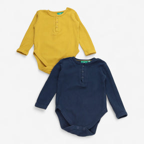 Bodysuits long sleeve ribbed midnight and golden 