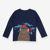 T-shirt navy long sleeve woolly mammoth