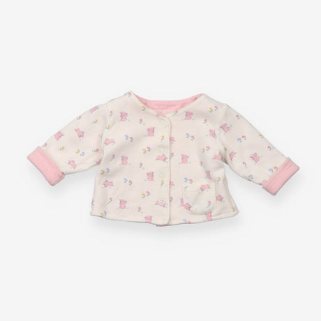 Cardigan jersey pink rabbits reversible