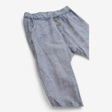 Trousers Light Blue with brown buttons