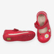 Shoes hot pink patent flowers velcro