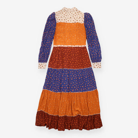 Celia B Floral Patchwork Tiered Button-Front Maxi 