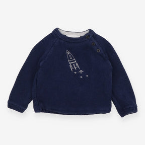 Knit Sweater Navy  White Rocket