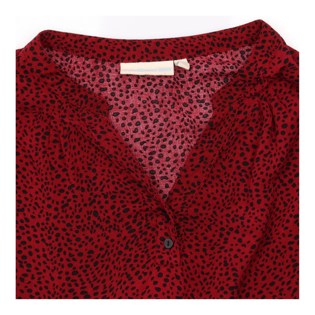 Berry Red Black Animal Spot Print 100% Viscose V N