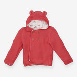 Coral Knit Hoodie with Floral Lining