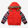 Red Gilet with Knit Sleeves 