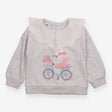 Sweater jersey grey with white collar rabbit cycli