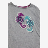 Top Grey Long Sleeve with Seahorses 