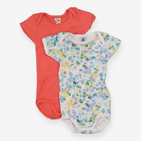Bodysuits SS 2pc orange floral