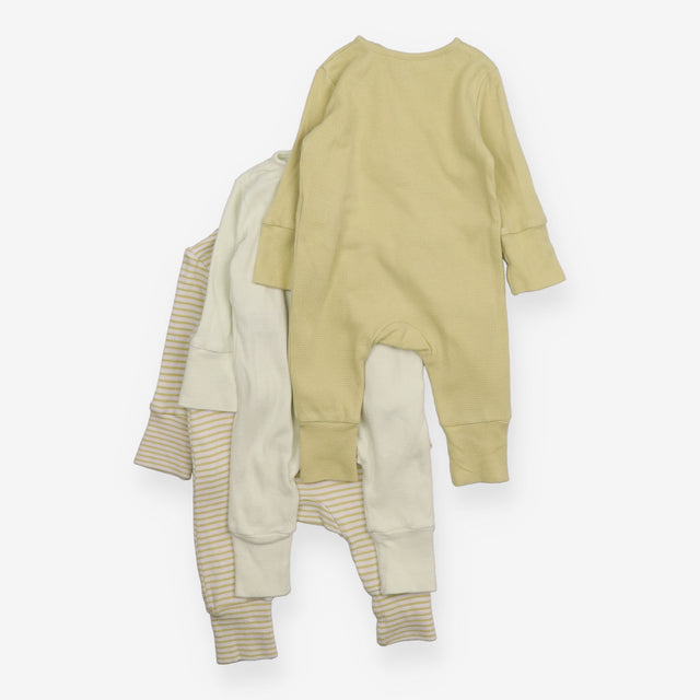 Green Ribbed Bodysuits 3pc 