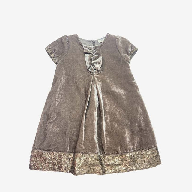 Coffee Velvet Dress