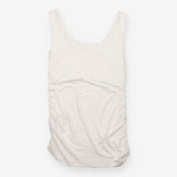 Maternity Vest White Ruched Stretch Jersey Tank