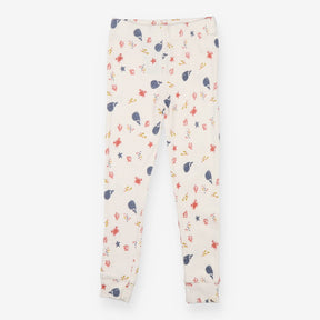 Leggings ribbed with whales and fish