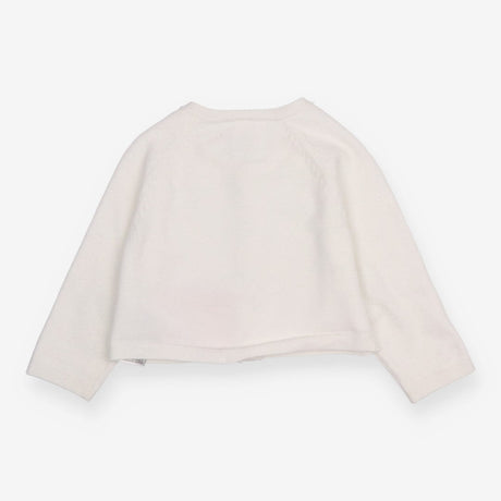 Cardigan White with Brown Buttons