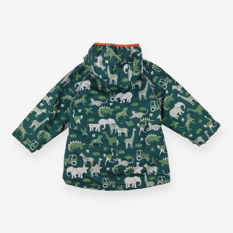 Explorer Waterproof Coat Green Safari Animals