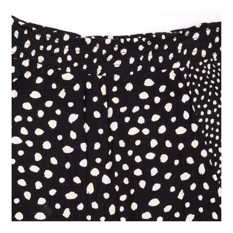 Maxi Skirt Black White Polka Dot Smocked Waist