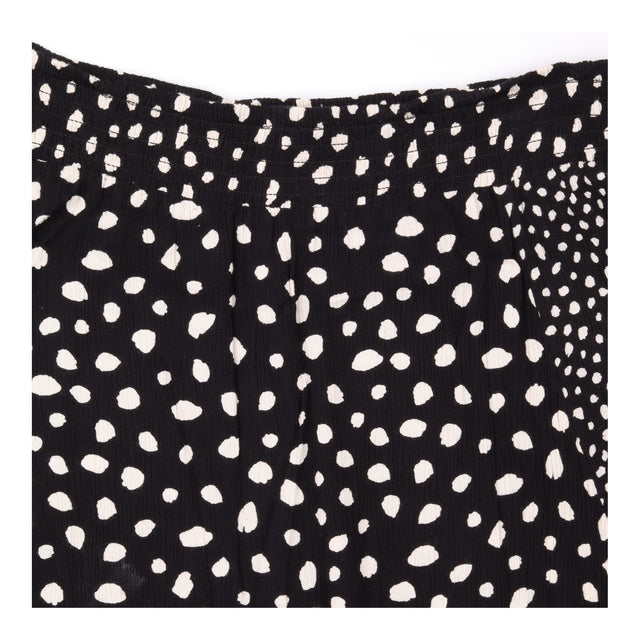 Maxi Skirt Black White Polka Dot Smocked Waist