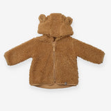 Fleece Jacket Brown with Hood and Bear Ears