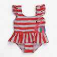 Swimming Costume Coral Stiped Flamingo