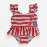 Swimming Costume Coral Stiped Flamingo