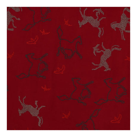 Red horses cross stitch dress