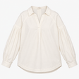 Off White Organic Cotton V-Neck Long Sleeve