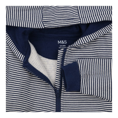 Hooded Sweater Navy Stripe